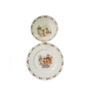 Royal Doulton Bunnykins Ceramic Fine Bone China 6" Bowl & 8" Plate Set NWOB